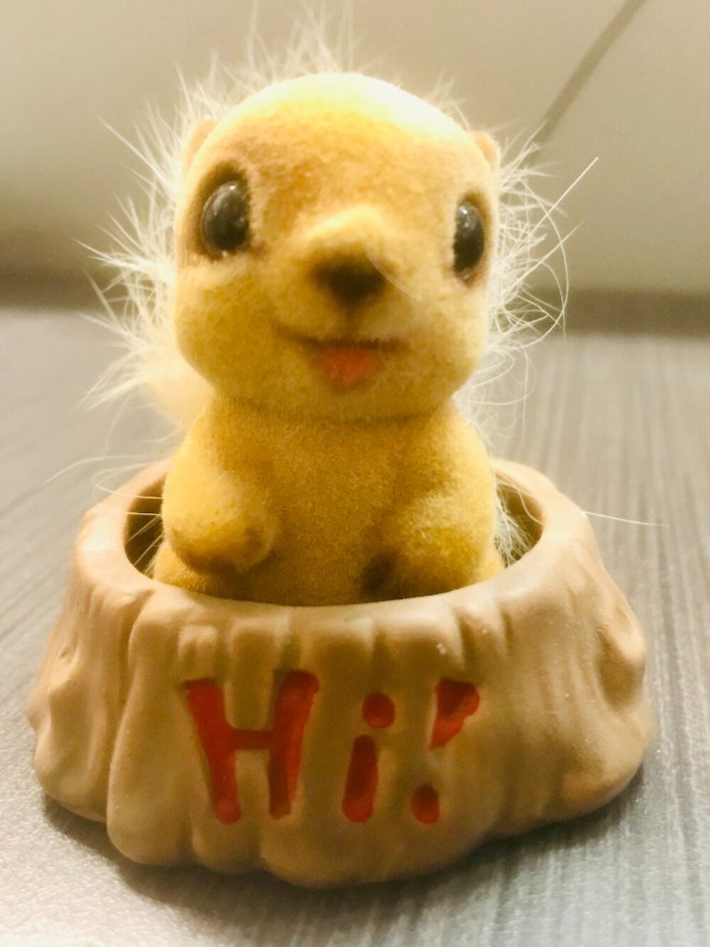 Vintage Josef Originals "Fuzzy Wuzzy" Squirrel in Stump